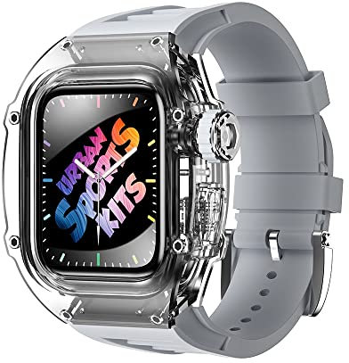 INFRI Correa de bisel transparente para Apple Watch Band 44mm 45mm Urban Sports Bracelet iWatch Series S4 S6 SE S7 S8, 44mm, Agate