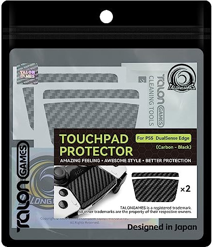 TALONGAMES Touchpad-Schutzhülle, kompatibel mit PS5 DualSense Edge Controller, verbesserte Textur für Controller, vorgeschnitten, einfach anzubringen, einfacher Schutz (Carbon - Schwarz)