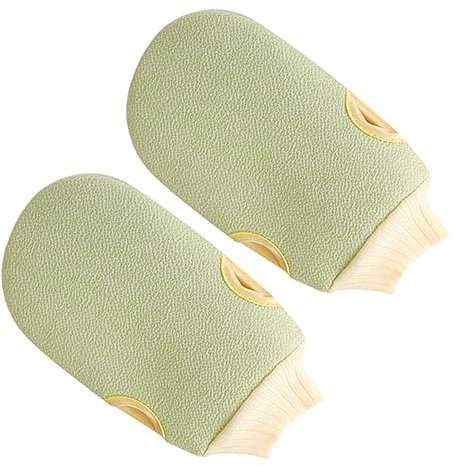 FRCOLOR 2 Stück Peelinghandschuhe aus Polyester Grün für Bad und Dusche Entfernt Schmutz Geeignet für Hauttypen Damen und Herren