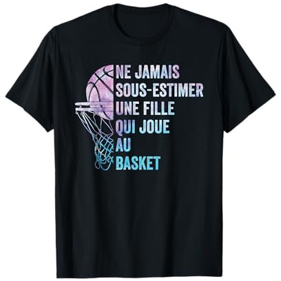 Basketteur Fille Qui Joue Au Basket Basketball T-Shirt