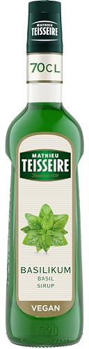 Mathieu Teisseire Basilikum Sirup, für Getränke, Erfrischungsgetränke, Cocktails und Desserts, Flasche 70 cl