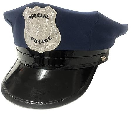 LXLUOO Halloween-Polizei-Hut für Erwachsene, Polizeihut, Halloween, Cosplay, Party-Zubehör, Halloween-Performance-Kostüme (blau)