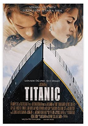 Vintage-Filmposte Titanic Poster Leinwand Poster Schlafzimmer Dekor Sport Landschaft Büro Zimmer Dekor Geschenk ungerahmt 30 x 45 cm