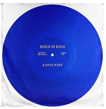Banger – Kanye West Jesus Is King Iconic Rapper Album Cover Kunst Tapisserie Flagge Banner Motivierend Inspirierend Schlafzimmer Lustig Büro Fitnessstudio Wand College Wohnheim Dekor Design auf einer