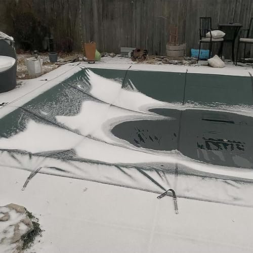 Winter-Sicherheitsabdeckung für Schwimmbäder, extra dick und langlebig, in den Boden eingelassene Poolabdeckung, extra großes grünes Schneegitter für den Außenbereich (1mx1m(3ftx3ft))