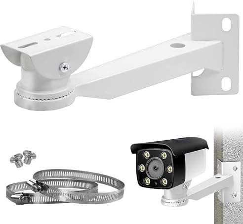 Soporte Camara Vigilancia, CáMara Ajustable 360 ° Montaje Metal SóLido Esquina con 2 Bucles, Adecuado para Sistema de Vigilancia de Seguridad, CáMaras CCTV, Paneles Solares