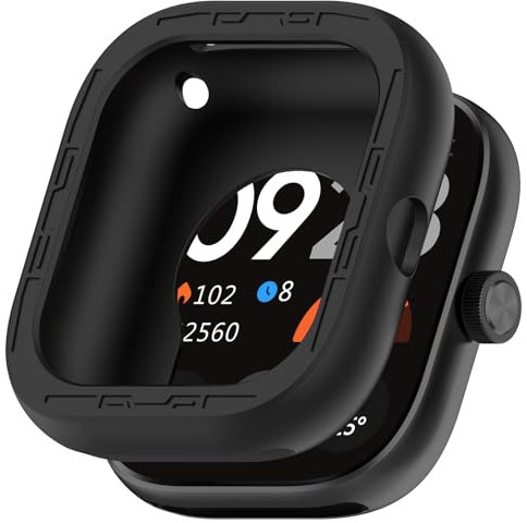 SMYAOSI Funda Compatible con Xiaomi Redmi Watch 4, Carcasa Protectora de Silicona para Reloj Inteligente para Xiaomi Redmi Watch 4 Smartwatch (Non para Xiaomi Band 8 Pro) (2 Piezas Negro)
