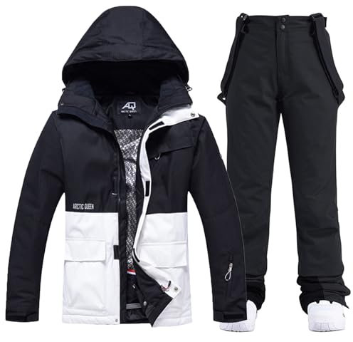 HOTIAN Damen Ski Jacke und Hosen 2 Teilig Set Skianzug Damen Wasserdicht Winddicht Winter Warme SkiSchnee Skifahren Sätze Snowboard Set