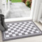 smiry Door Matts Indoor, Super Absorbent Entrance Door Mat, Machine Washable Inside Doormat, Low-Profile Dirt Trapper Mat, Non-Slip Floor Mat for Front Back Door, Muddy Paws, 43 x 76 cm - Grey