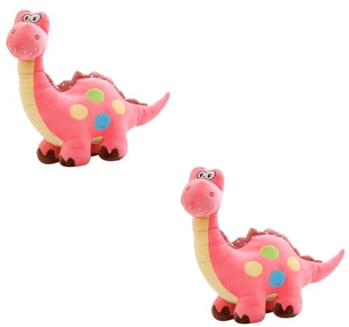 TOYANDONA 2St Dinosaurier-Plüschtier dinonuggetkissen Dino plüschtier Kuscheltiere für Babys Kinderspielzeug Wohnkultur dekoratives Puppenspielzeug Plüschpuppe groß Rosa
