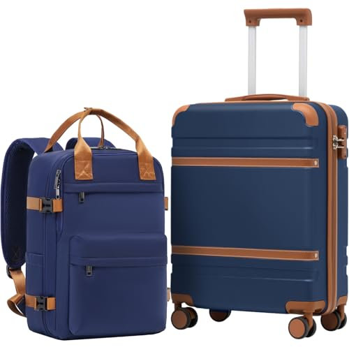 COOLIFE EasyJet Valise Cabine 55 x 40 x 20 et Bagage Cabine 40x20x25(20L), Bagages Cabine Bagage à Main Rigide avec Serrure TSA et 4 roulettes Jumelées Adapté Aux Voyages