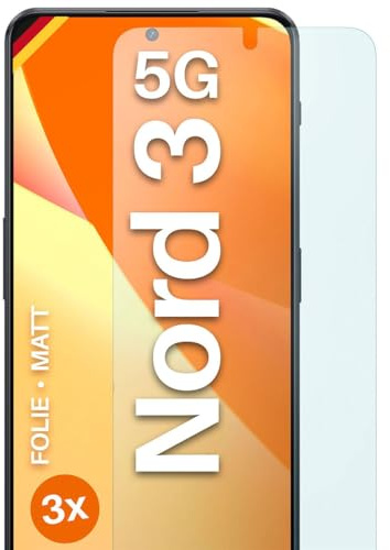 moex FlexProtect matte Schutzfolie für OnePlus Nord 3 5G Displayschutz Folie matt gegen Reflexionen, Anti Reflex Handyfolie mit Sonnenschutz, Kompatibel mit jeder Handyhülle, 3 Stück