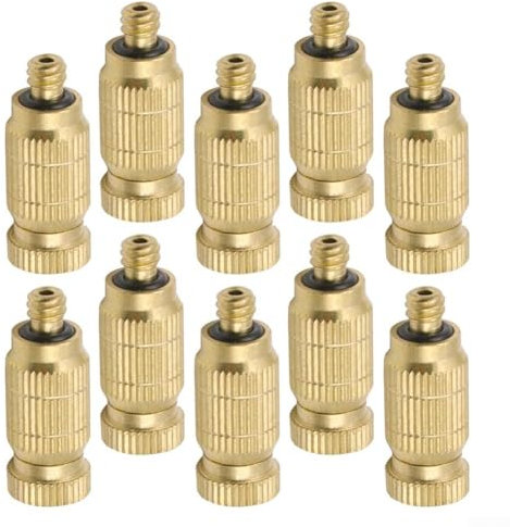 ZAMETTER 10 ugelli regolabili ad alta pressione a bassa pressione per irrigazione del prato, ugello atomizzatore per nebulizzazione esterna, testa in ottone (0,3 mm)