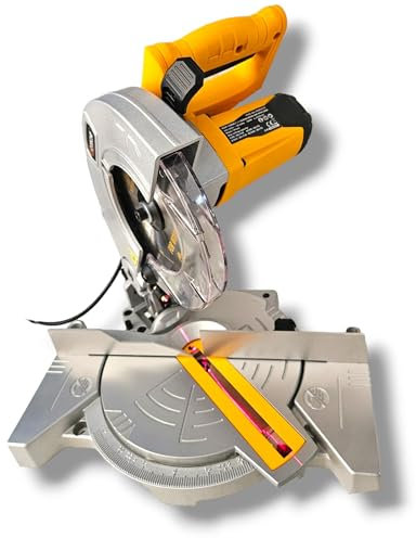 Troncatrice radiale disco 190mm potenza 900 watt 5500 gir/min con laser guida e tagli 45° angolati