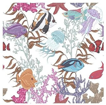 Fensterfolie Korallenfisch Milchglasfolie Fensterfolie Blickdicht Milchglasfolie Selbstklebend Fenster Sichtschutzfolie Fenster Badezimmer Folie Fenster Sichtschutz (44x100cm)