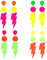 Goiern 4 Paar 80er Neon-Ohrringe für Frauen Bunte Blitz-Acryl-Hängelrringe Retro Geometrische Hängelohrringe Neon-Ohrringe Stapel für 80er-Outfit Leuchtparty Halloween
