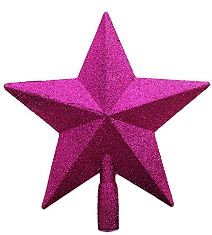 TianWlio Decorazione natalizia per feste di Natale, decorazione natalizia, stella a cinque punte, decorazione natalizia, decorazione natalizia, festa di Natale (rosa acceso)