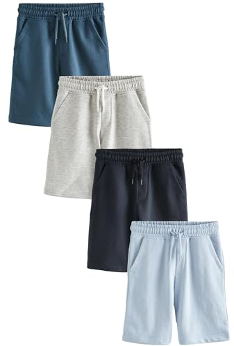 NEXT Jungen Basic Jersey-Shorts, 4er-Pack Blau/Marineblau 122