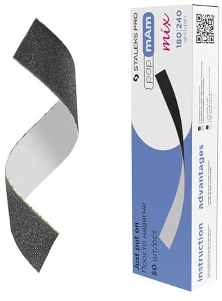 STALEKS PRO Lot de 50 étuis de limes de rechange double face PapmAm Mix pour lime droite Expert. Grain 100/180 (grain # 180/240)