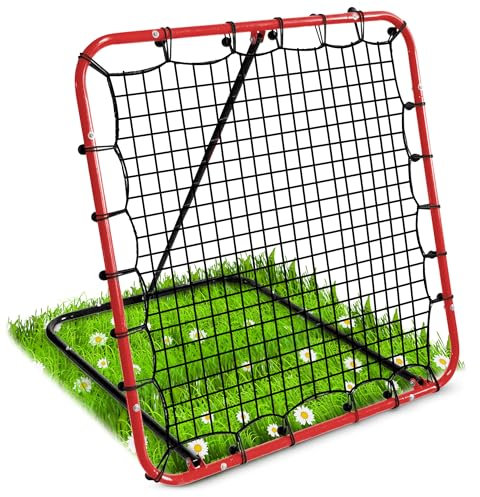 Neo-Sport Rebounder für Fußball Zubehör Fußballtor Training 120 x 120 x 107 cm Schwarz Rot