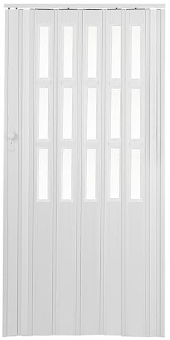 Portango Falttür - Hochwertige Raumspartür, Zimmertür, Schiebetür in modernen Farben - Falttüren Innentüren mit Fenster & Schloss, Tür Länge & Breite anpassbar (Model: PT 13 Boogie)