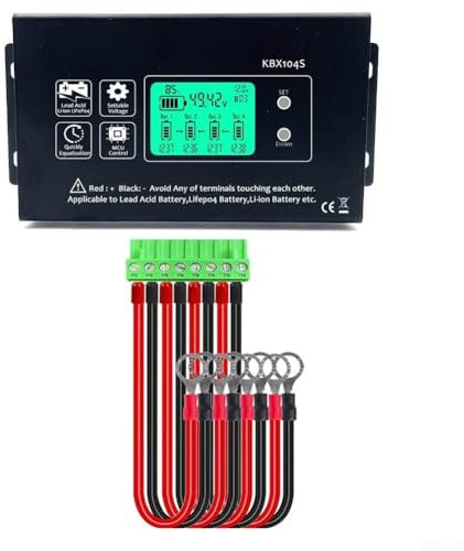 Besshepplo KBX104S Battery Equalizer 48V Series Voltage Balancer Controller 0-10A Compensation Current for 7-18V Lead-Acid Lithium Packs