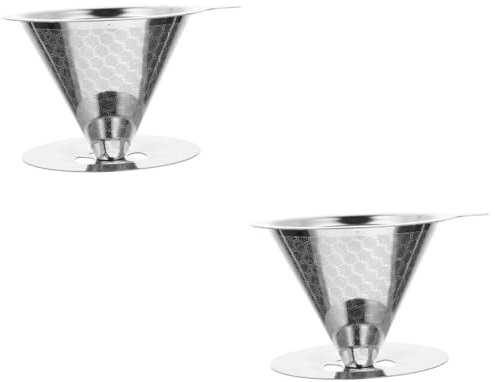 Gadpiparty 2 Pezzi Inossidabile Funnel per Lento Dripper Riutilizzabile per Macchine Americane e Caffettiera Design Pratico e Materiale Alta