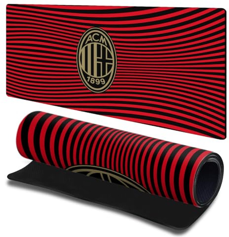 Head Case Designs Licenza Ufficiale AC Milan Strisce Rosse Logo Cresta 23.62 x 11.81 x 0.12 Inches (600 x 300 mm) - L Tappetino per Mouse E Scrivania da Ufficio per Giochi Tastiera PC