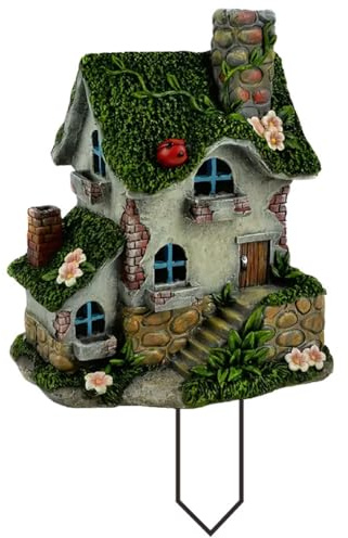 Flaroey Green Moss Cottage Flower Pot Plant Garden Lawn Flat Acrylic Decorative Ground Plug Props Ornaments Lawn Decoration Gift