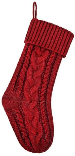 Bosiyrggrl Knitted Christmas Stockings for Family - Red Fireplace Hanging Socks