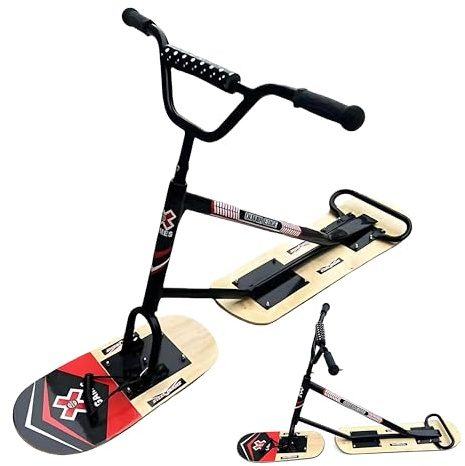 Schneescooter, Leichte Skier mit 360° Drehbaren Hinterskiern, Verstärktem Aluminiumlegierungsrahmen Und Doppelboard-Design, für Erwachsene Und Jugendliche Im Schneesport, Tragkraft 150 Kg