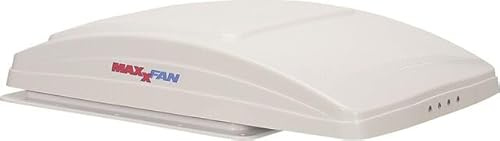 MAXXAIR Dachhaube Maxxfan Deluxe, Weiß, Kunststoff, 12V Lüfter mit 10 Geschwindigkeiten, Thermostat, Regenschutz, Fernbedienung, für Wohnmobile, 35,5 x 35,5 cm