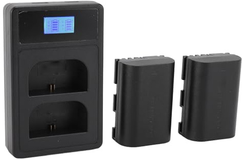 SUNGOOYUE Batterie pour Appareil Photo E6 E6N, Batterie au Lithium 2750 MAh avec Double Chargeur USB et écran LCD, Compatible avec Les Appareils Photo R5 R6 90D 60D 70D 80D 5D II 5D III