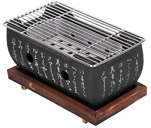 Annadue Barbecue Japonais, Mini Four à Charbon de Bois, Barbecue en Alliage d'aluminium, Portable pour Camping en Plein Air, Jardin