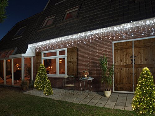 LED Eisregen-Lichterkette 240 weisse LEDs Außen + Innen 6,00 m