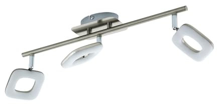 EGLO LED Deckenlampe Litago, Deckenstrahler, Stahl in Nickel-matt, Kunststoff in Weiss warmweiß