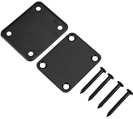 Gitarrenhalsplatte, robuste Stahllegierung, verstärkte E-Gitarre, Bass, Halsplatte mit Schrauben, Ersatzteile, Schwarz