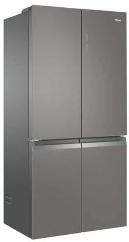 Haier Side-by-Side Kühlschrank (T-Door), Grau/Glas, Serie-3