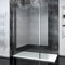 SIRHONA Paroi de douche à l'italienne, 100x200 cm, verre 8 mm, paroi fixe Walk In style industriel, avec un support fixe, 30 cm Porte de douche pivotante