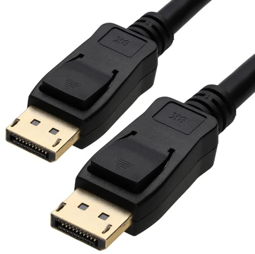 kenable DisplayPort 1.4 Cable 8K 60Hz 4K 120Hz HDR MST HBR3 32.4Gbps Gold Plated Black 2m