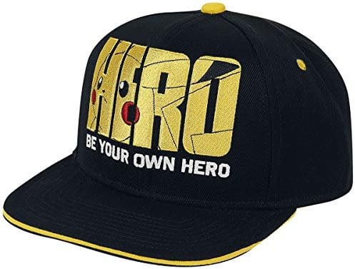 Pokemon Herren Pikachu Baseballkappe, schwarz, Einheitsgröße