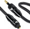 EMK Cable Óptico Mini Toslink de 3,5 mm(Not AUX) Cable Optico Audio Digital de Oro de 24K Adaptador para Chromecast Audio, DVD, TV, Altavoz, SPDIF Cable Óptica (1 metro)