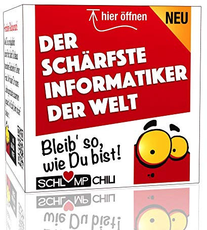 Schlump-Chili Der schärfste Informatiker der Welt - eine Geschenkidee für IT-ler. Ein tolles Präsent für Computer begeisterte Herren.