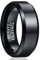 Cloyo 8mm Schwarz Ring Wolfram Eheringe Damenring Trauringe für Männer Frauen Schlichter Polieren Größe 62 (19.7)