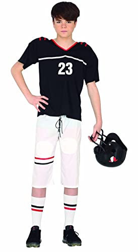 FIESTAS GUIRCA Champion Quarterback Kostüm Kinder Teenagers - 14-16 Jahre - American Football Kostüm Kinder - Schulterpolster Football Kostüm Footballspieler, Fasching Teenager Kostüm Jungen Karneval