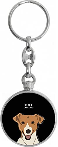 Toff London Porte-clés beige tête de chien Jack Russell Terrier