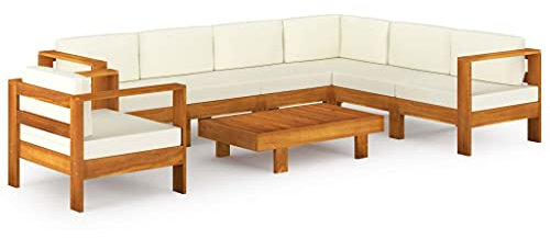 vidaXL 8-teiliges Garten-Lounge-Set mit Kissen 100 x 60 cm Akazienholz
