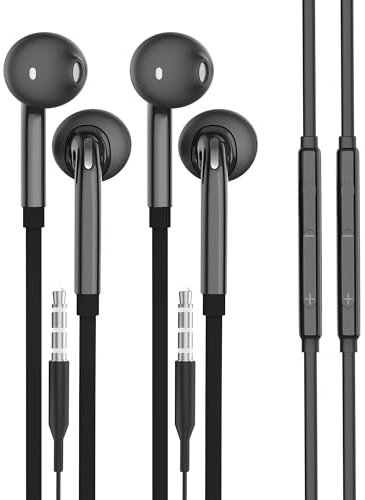 3.5mm Filaire écouteur Jack (Lot De 2)Compatible Avec Samsung Galaxy S8 S9 S10+ Note 7 8 Casque Adaptateur AUX Audio Prise Fil Intra-auriculaire écouteurs Jack Avec Réducteur Bruit Gaming Musique MP3