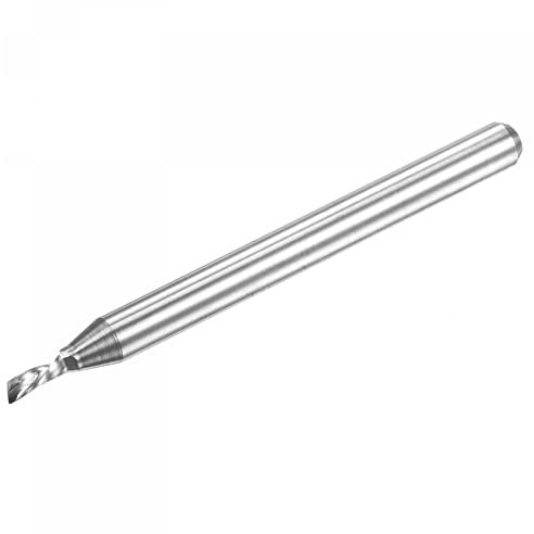 sourcing map End Mill CNC Router Bit, 1/8 3.175mm Shank 1.5mm x 4mm Left Hand Carbide Single Flute Spiral Upcut Milling Cutter for Carving Acrylic PVC MDF Hardwood