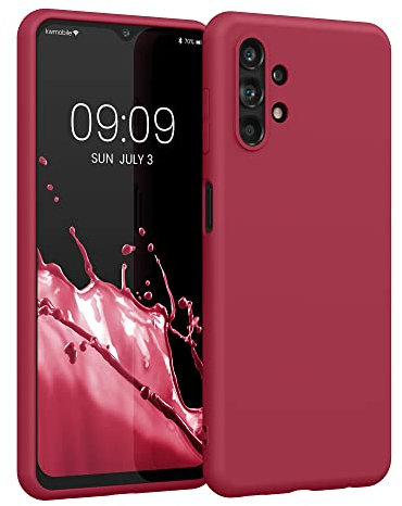 kwmobile Hülle kompatibel mit Samsung Galaxy A13 4G Hülle - weiches TPU Silikon Case - Cover geeignet für kabelloses Laden - Sweet Cherry